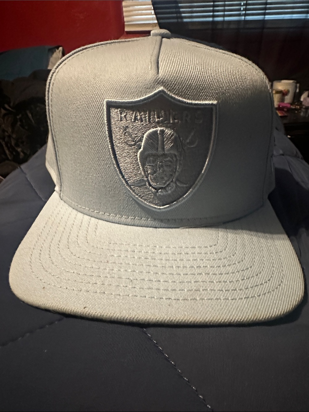 New Era  Embroidered Shield Snapback Hat light blue